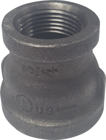 1/2" x 1/8" Black Coupling