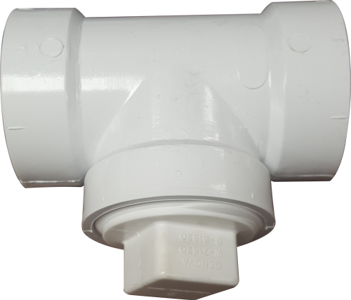 1½" C/O TEE W/PLUG PVC