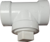 1½" C/O TEE W/PLUG PVC